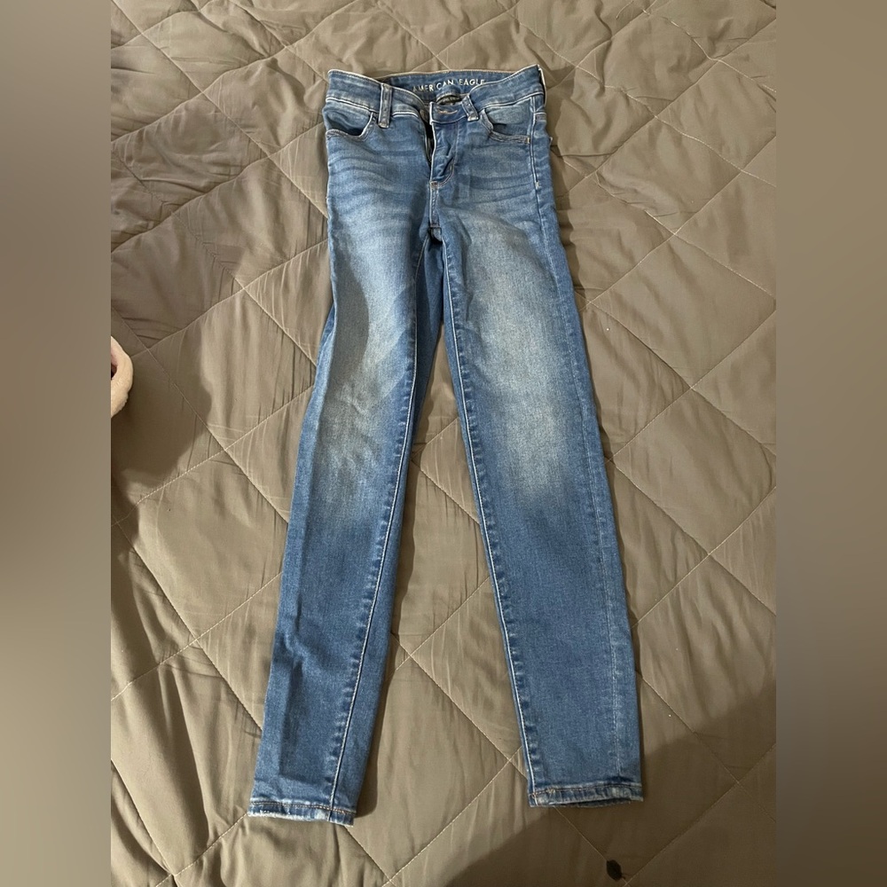American Eagle Outfitters Light Blue Skinny Jeans Size 000 Short